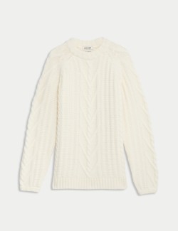 Pure Lambswool Textured Cable Knit Jumper