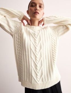 Pure Lambswool Textured Cable Knit Jumper