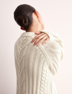 Pure Lambswool Textured Cable Knit Jumper