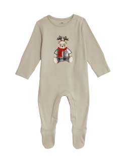 Kids' Spencer Bear™ Family Christmas Sleepsuit (6½lbs-3 Yrs)