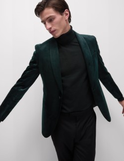 Slim Fit Velvet Jacket