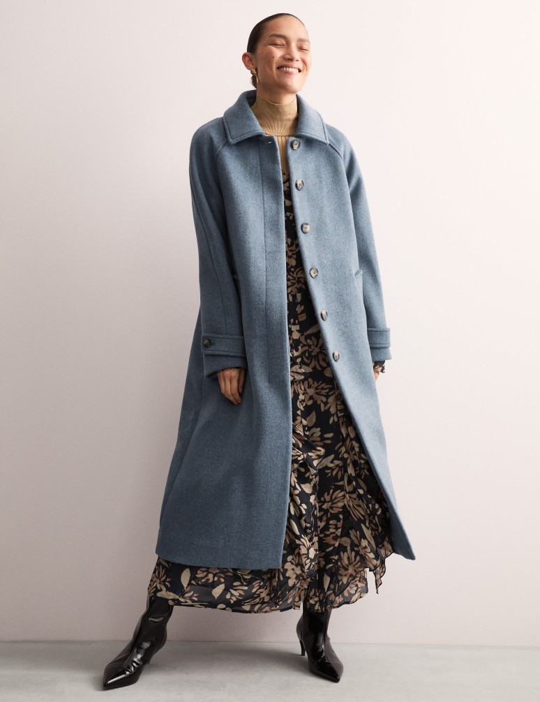 Pure Wool Longline Trench Coat