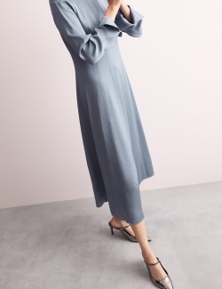 Satin Crepe Midi Column Dress