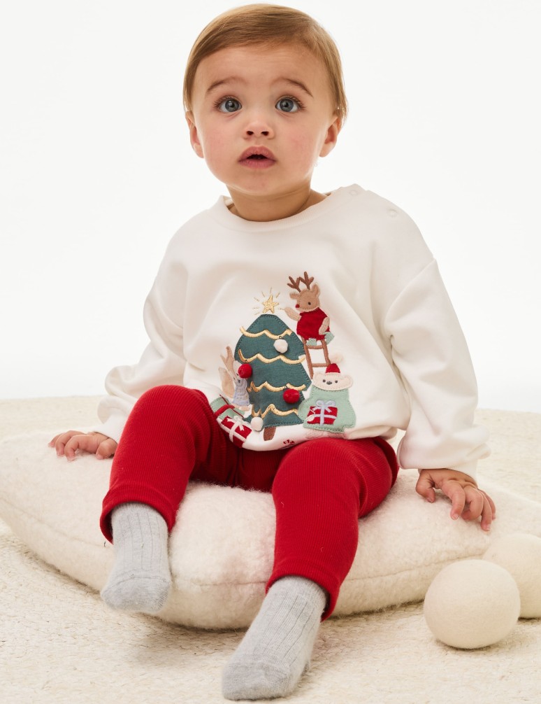 Cotton Rich Christmas Outfit (0-3 Yrs)