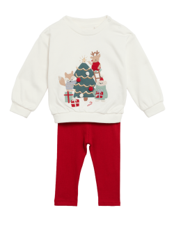 Cotton Rich Christmas Outfit (0-3 Yrs)