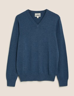 Pure Cotton V-Neck Jumper