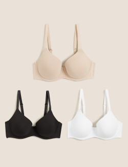 3pk Underwired Full Cup T-Shirt Bras A-E