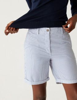 Cotton Rich Striped Tea Dyed Chino Shorts