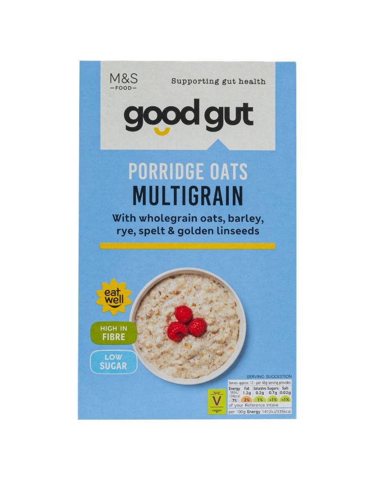 Ovesné a ječné vločky s ovesnými otrubami, žitnými vločkami, zlatými lněnými semínky a špaldovými vločkami pro přípravu kaše