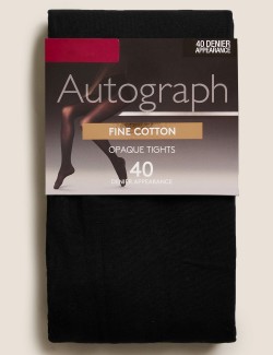 40 Denier Fine Cotton Opaque Tights