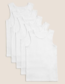 5pk Pure Cotton Vests (2-16 Yrs)