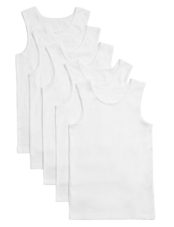 5pk Pure Cotton Vests (2-16 Yrs)