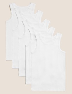 5 Pack Pure Cotton Vests...