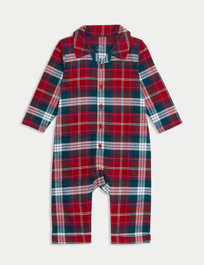 Kids' Checked Family Christmas Romper (0-3 Yrs)