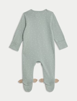 Pure Cotton Reindeer Sleepsuit (7lbs-12 Mths)