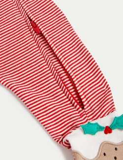 Pure Cotton Striped Festive Sleepsuit (7lbs-12 Mths)