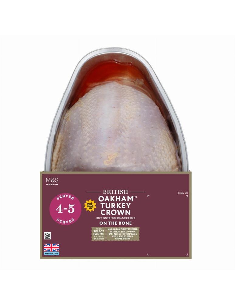 Prsa z krůt Oakham™ s kostí, s přidanou vodou, polévaná krůtím vývarem