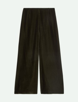 Velvet Wide-Leg Trousers