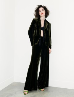 Velvet Wide-Leg Trousers