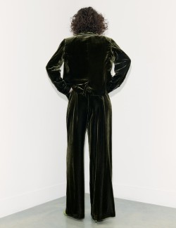 Velvet Wide-Leg Trousers