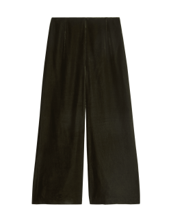 Velvet Wide-Leg Trousers