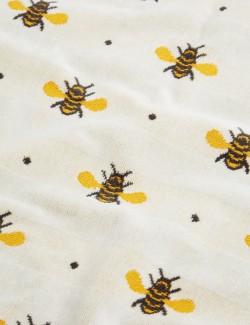 Sada 2 ručníků z čisté bavlny s potiskem včel