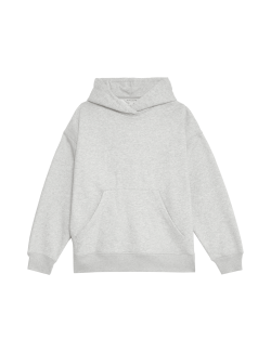 Cotton Blend Relaxed Hoodie