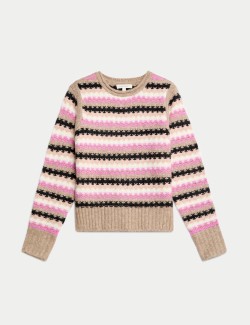 Striped Sparkly Crew Neck Jumper