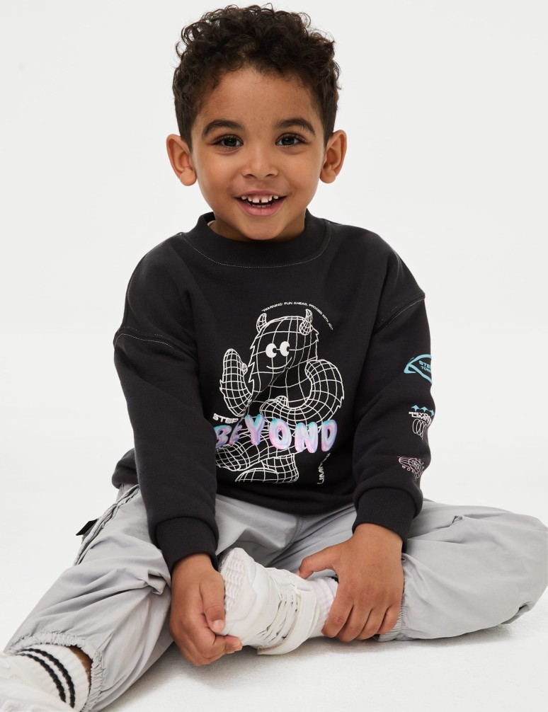 Cotton Rich Monster Sweatshirt (2-8 Yrs)