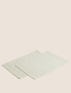 Set of 2 Cotton Rich Ribbed Woven Placemats