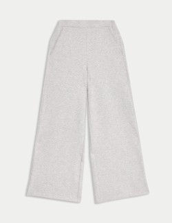 Cotton Blend Wide Leg Joggers