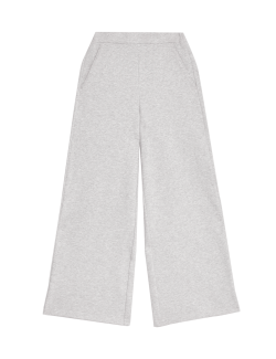 Cotton Blend Wide Leg Joggers