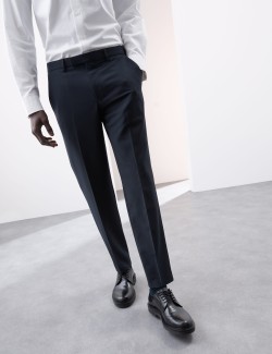 Tailored Fit Wool Blend Trousers
