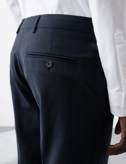 Tailored Fit Wool Blend Trousers