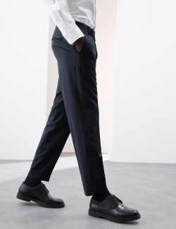 Tailored Fit Wool Blend Trousers