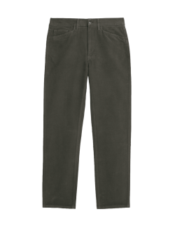 Italské moleskinové kalhoty rovného střihu, 5 kapes