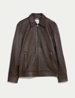 Leather Harrington Jacket