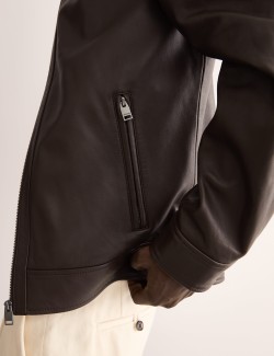 Leather Harrington Jacket