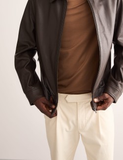 Leather Harrington Jacket