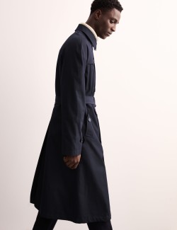 Cotton Rich Padded Trench Coat with Wool