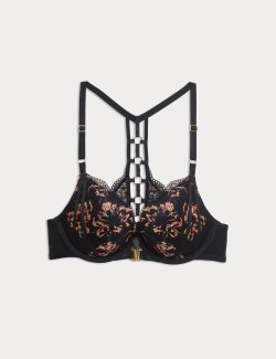 Vera Lace Wired Push-Up Plunge Bra (A-E)