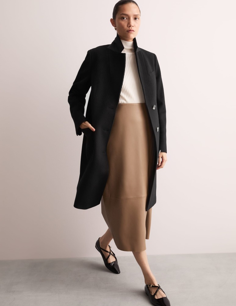 Pure Wool Single Breasted Boyfriend Coat