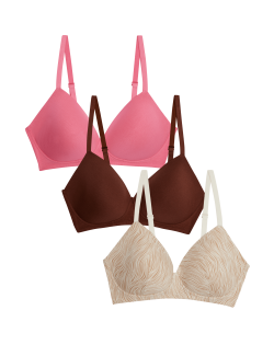 3pk Cotton Rich Non Wired T-Shirt Bras (A-E)