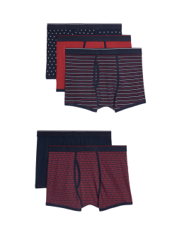 5pk Cotton Rich Stretch Cool & Fresh™ Valentines Trunks