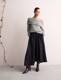 Mohair Blend Off The Shoulder Jumper