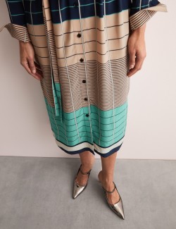 Checked Belted Midi Shirt Dress