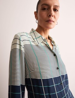 Checked Belted Midi Shirt Dress