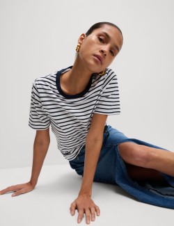 Pure Cotton Striped Everyday Fit T-Shirt