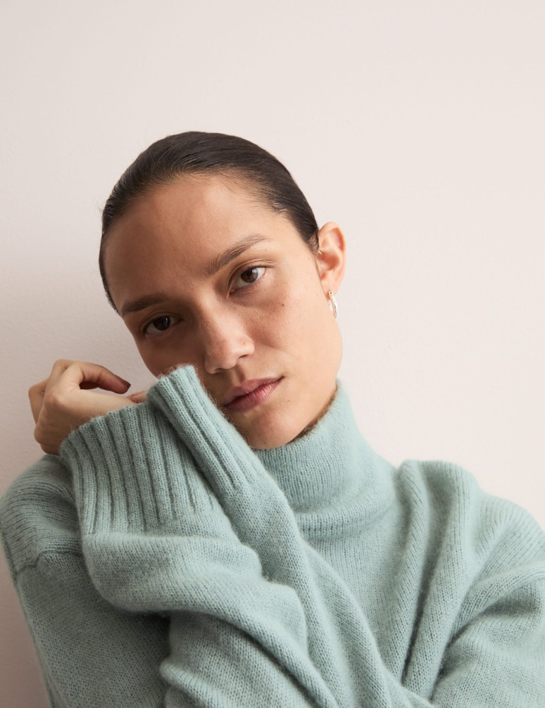 Mohair Blend Funnel Neck Jumper