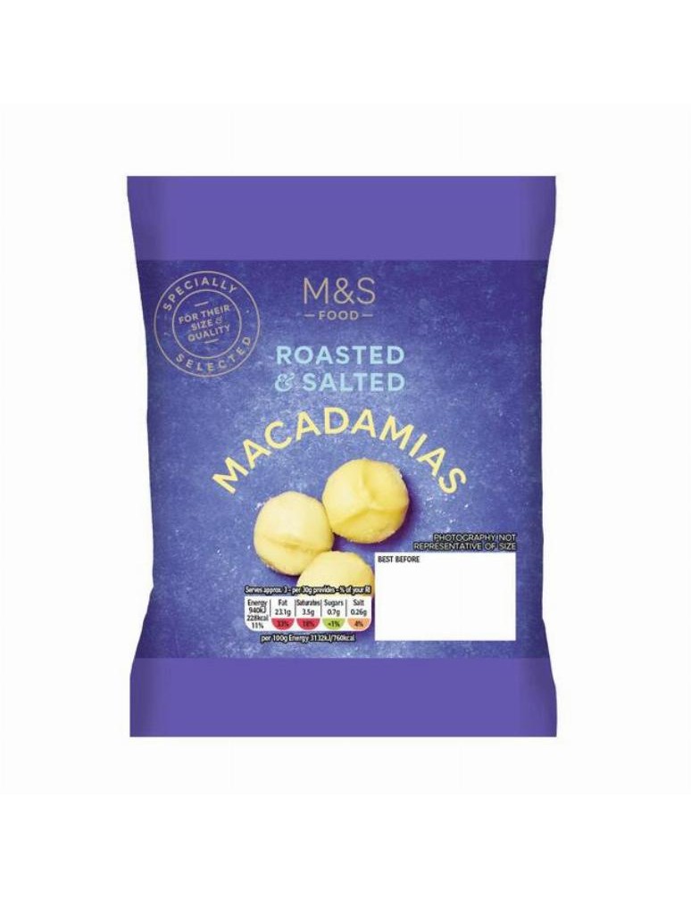 Pražená jádra makadamových ořechů, solená